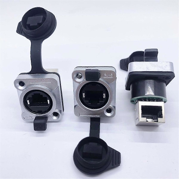 10 stk. Ethernet Rj45 Chassis Socket NE8FDP Ethernet Gjennomgangskontakt IP65 Vanntett A