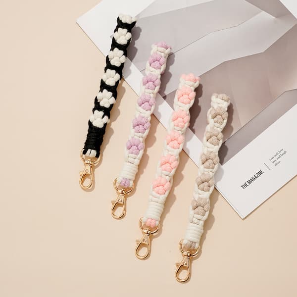 Stylish Phone Strap with Cat Paw Black