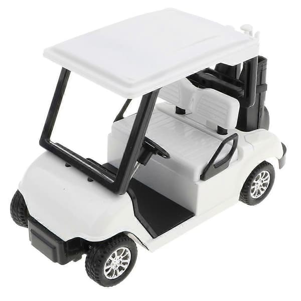 1:20 Skala Mini Legering Træk Tilbage Golfvogn med Køller Die-Cast Model Legetøj Hvid