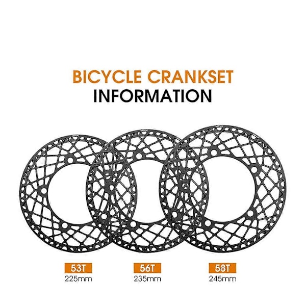 Cykelvevparti Integrerat Enkelt Vevparti Vev 130mm för Vikcykel Cykeltillbehör, 53T Svart