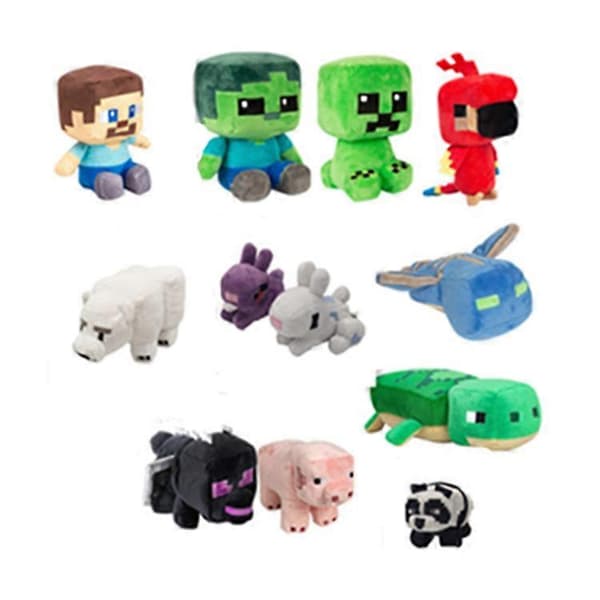Minecraft rundt bamser, lekehender, søte bamser, 30 cm stor edderkopp