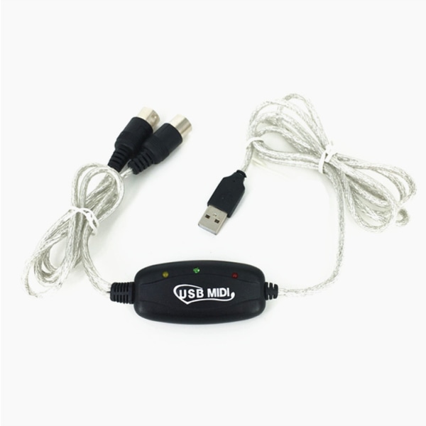 Adapter MIDI till USB -kabel Midi-gränssnittskabel-omvandlare till PC-musikklaviaturkabel-jbk