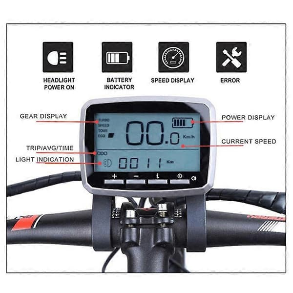 Elektrisk cykel VLCD5 8-pin display med USB-stik til TSDZ2 centermotor tilbehør