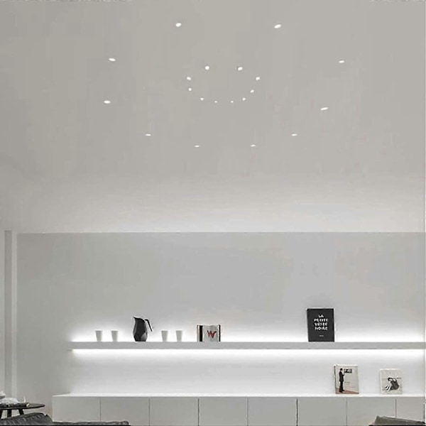 6 Pak Mini Sorte LED Forsænkede Loftspots Mini LED Spotlight til Skabsloftlys, 3W, Varm Hvid