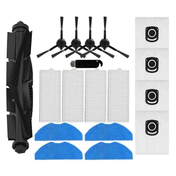 Sidoborste, HEPA-filter, Moppduk, Dammsugarpåsar, Tillbehör för X-Plorer Serie 75 S+ RG8597W Robotdammsugare