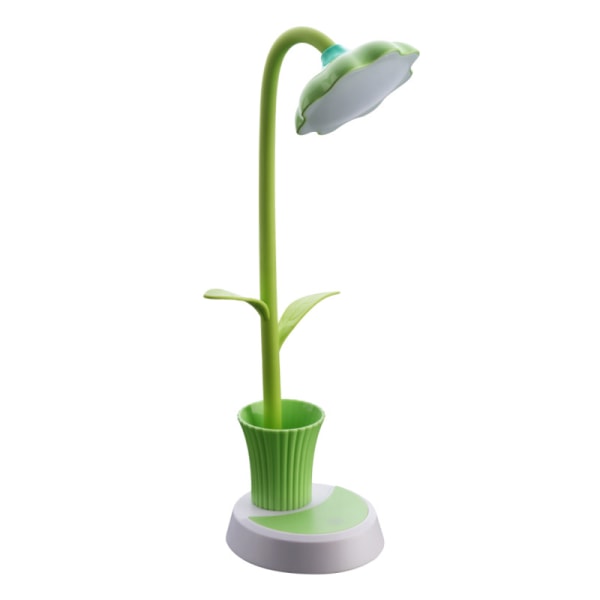 Skrivbordslampa för barn - Sunflower LED Laddningsbordslampa Stöd Ögonskydd Litet skrivbord Fällbart för läsning,grön-jbk