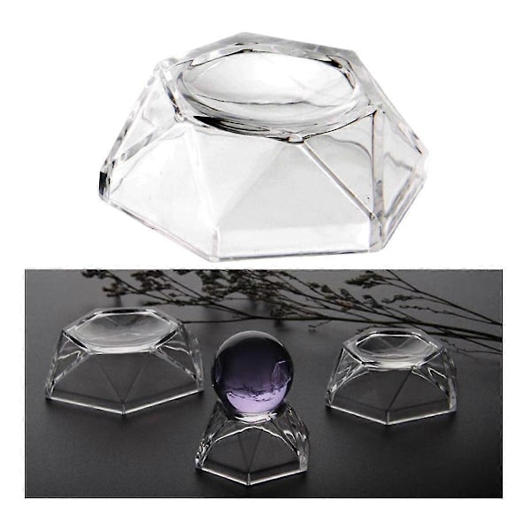 Kristallkula Akrylbas Bollställ, akryl Kristallkula Displaybas Sfär Displayställ Boll Ornament Bas Stor (klar) (1 st)