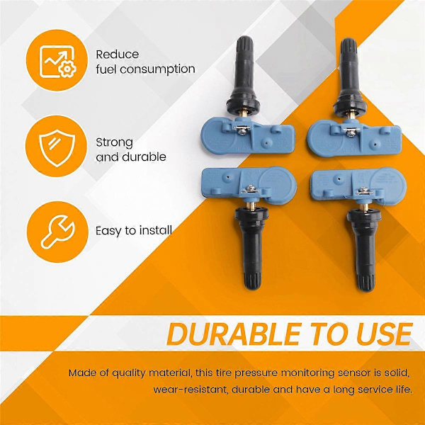 4 stk. TPMS dæktrykssensorer til Gmc til Buick til Cadillac til Chevrolet 20922901 13581561 2285