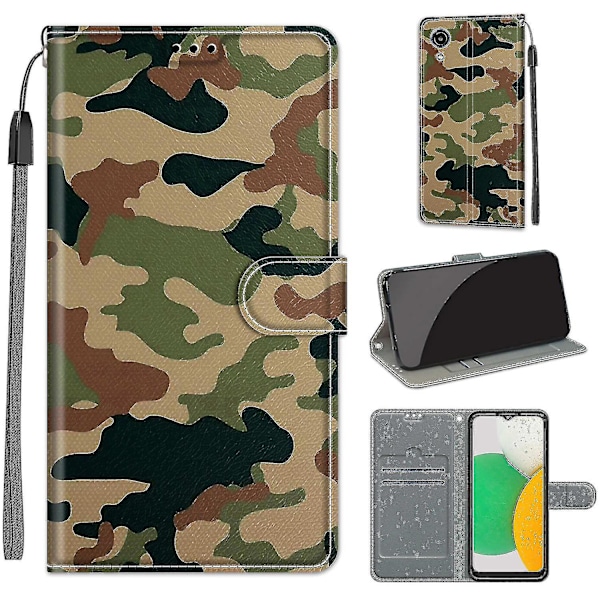 Yhteensopiva Samsung Galaxy A03 Core -kotelon suojus, läppämallinen magneettikiinnitys - Camouflage #jlf