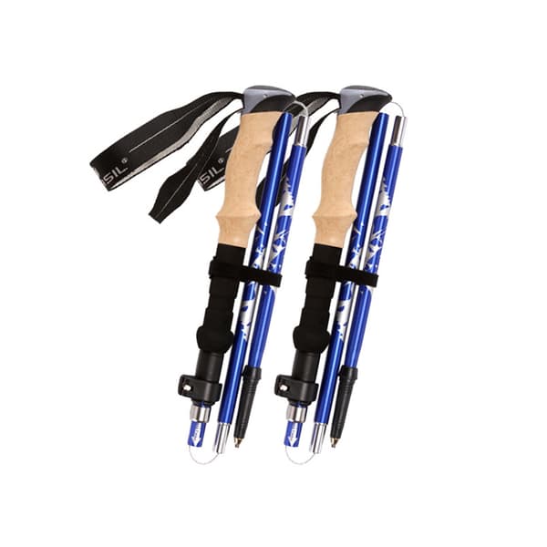 Ultralight Hiking Pole Trekking Pole 5 Section 1 Pair Blue