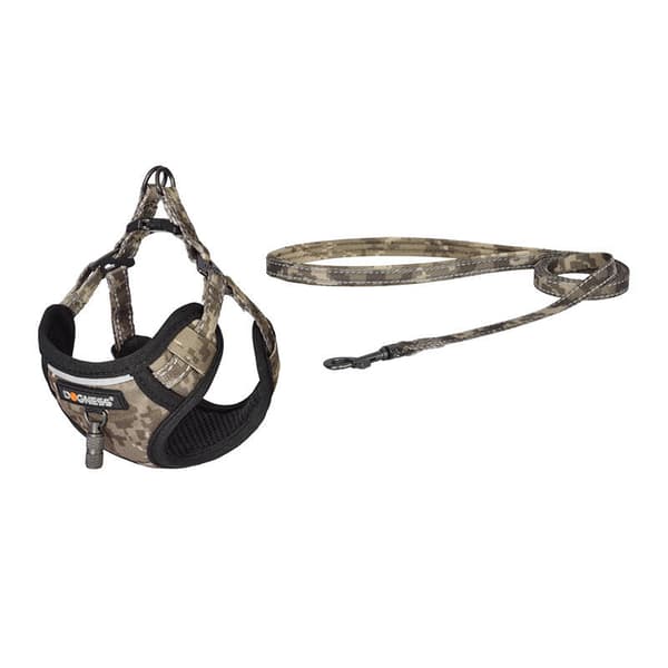 Dogness walking set leash+harness for dog (camo)