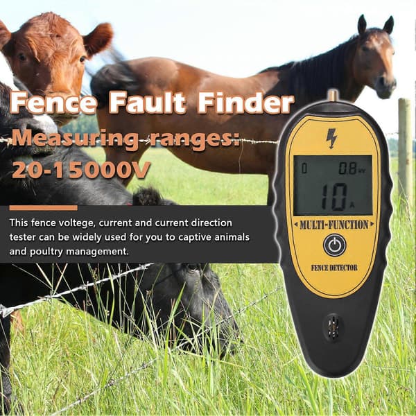 200-15000V Ranch Gjerde Digital Display Voltmeter Strøm Retning Tester Gård Elektronisk Gjerde Feilfinner Strømretningsmåling LCD Baklys