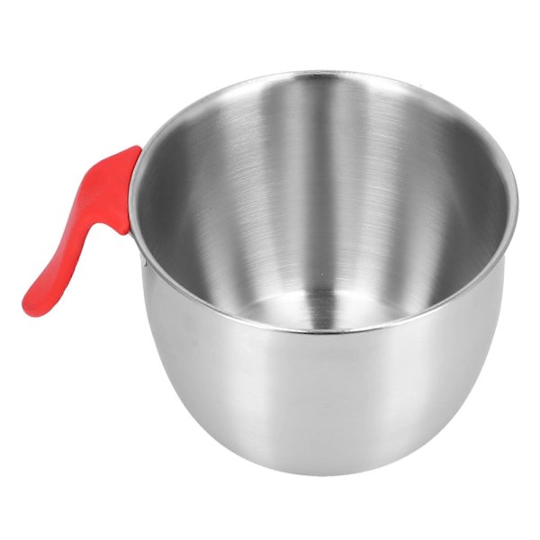 Rustfritt stål blandeskål med håndtak, sklisikker, dyp, sprutsikker, eggepiskeskål for salatservering, 3600 ml
