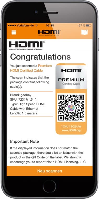 Erittäin nopea HDMI™-kaapeli Ethernetillä, sertifioitu