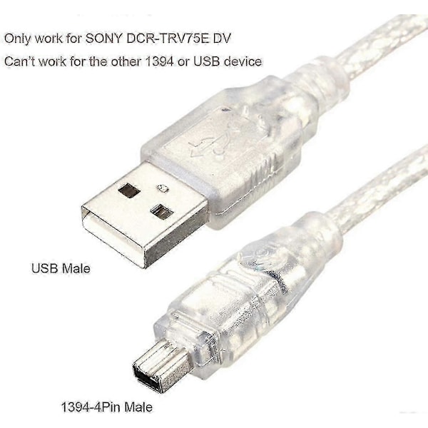 Cy USB uros - Firewire IEEE 1394 4-nastainen uros iLink-adapterijohto kaapeli Dcr-trv75e Dv 1m USB Firewire -kaapelille