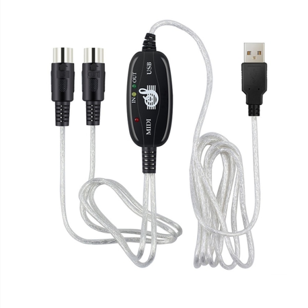 Adapter MIDI till USB -kabel Midi-gränssnittskabel-omvandlare till PC-musikklaviaturkabel-jbk