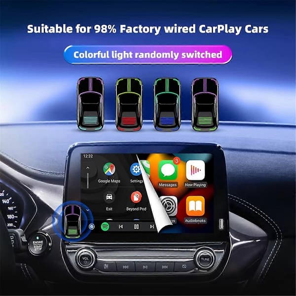 Langaton Carplay -sovitin Android Auto Smart AI Box Bluetooth WiFi Nopea Yhteys Plug and Play Wirille