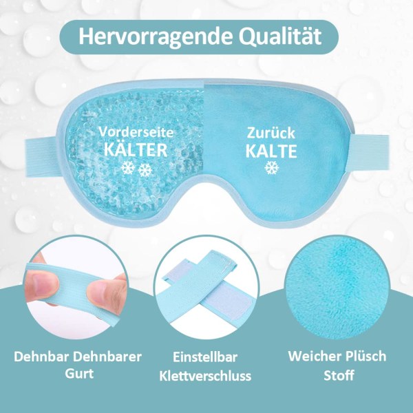 Øjenmaske Kølende Kølemaske Ansigtskølende briller 2-pak (blå)