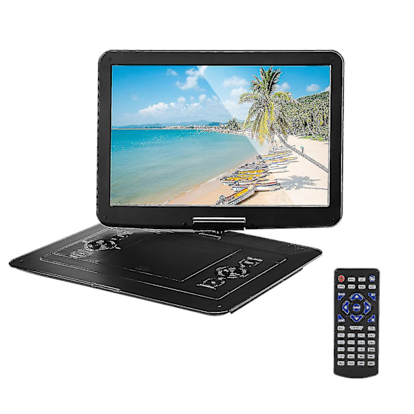 22\" Bærbar DVD-afspiller med 15,6 tommer rotationsskærm 1366x768 HD, 3500mAh batteri, stereolyd, regionsfri, vcd/dvd/cd/mp3/mp4 (sort)