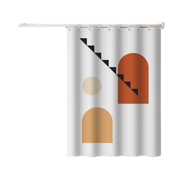 Digitaltryckt Duschdraperi i Polyester Vattentätt Badrumsavskärmning Badrumsdraperi 180*180cm YSF004