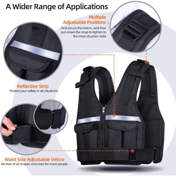 Adjustable Weighted Vest Training Jacket with 9 Sandbags, compatible with various forms of exercise