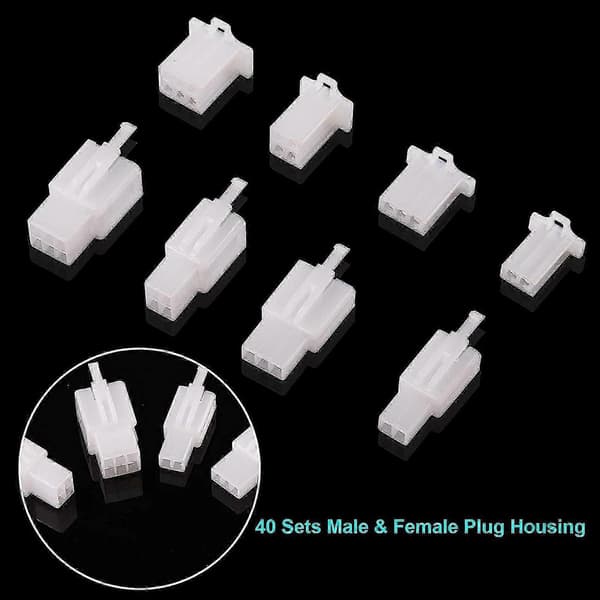 Bil 380 stk./sæt Elektrisk 2 3 4 6 Pin Han Hun Terminaler Kit