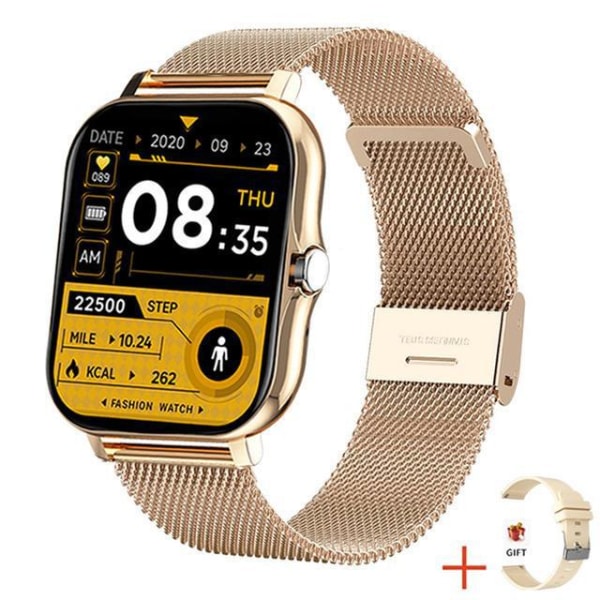 Smart watch stegräknare pulsmätare pekskärm smart armband gold