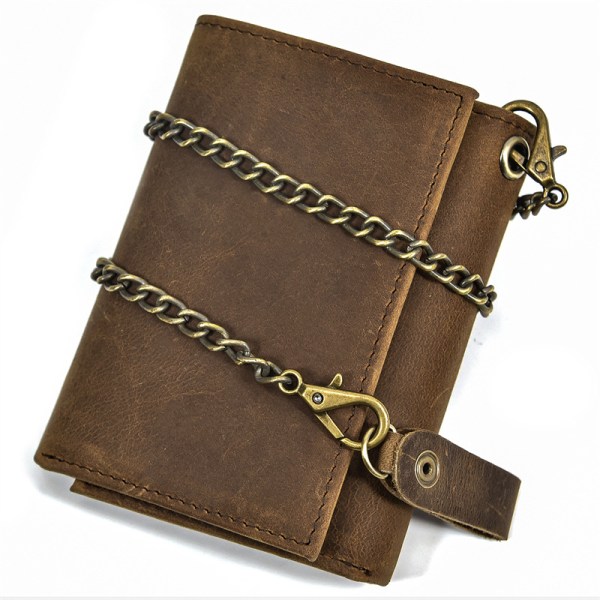 Retro lommebok i ekte skinn for menn med flere kortspor og nøkkelspor-jbk