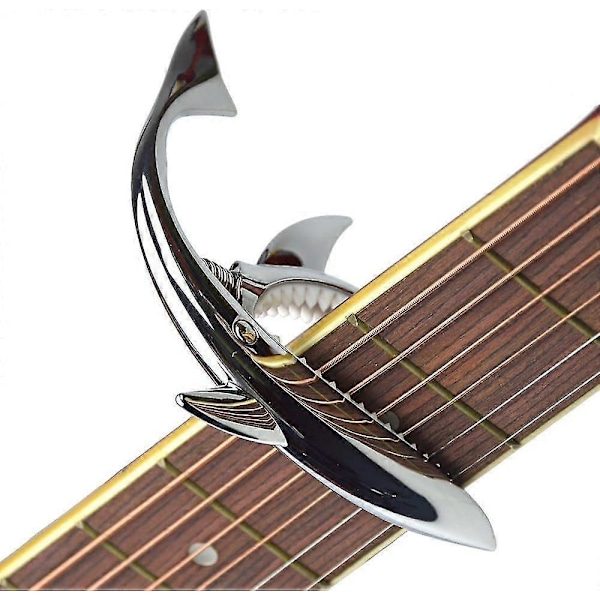 Zinklegering Gitarr Capo Kapo för Akustisk och Elgitarr med Bra Handkänsla, Inget Bandrassel och Hållbar (Silver)