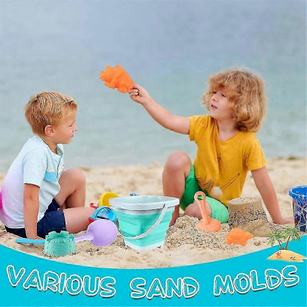 Blødt Gummi Strandlegesæt, Baby Udendørs Vandleg, Foldbar Spand, Strandlegesæt Til Børn Og Drenge
