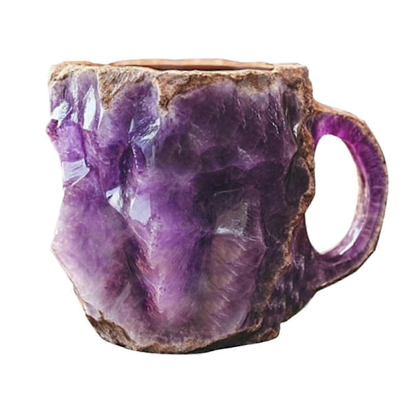 Mineralkrystall Kaffeekrus, Flerfarget Mineralkrystall Kaffeekrus, Elegant Krystallgave Til Hjem & Kontor HOT
