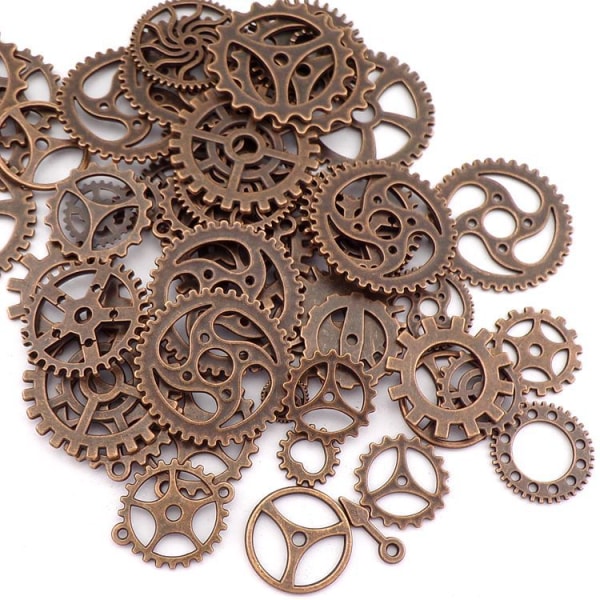 100 g vintage smykker fremstilling diy punk damp mekanisk legering gear vedhæng håndværk Art-jbk Antique Bronze*