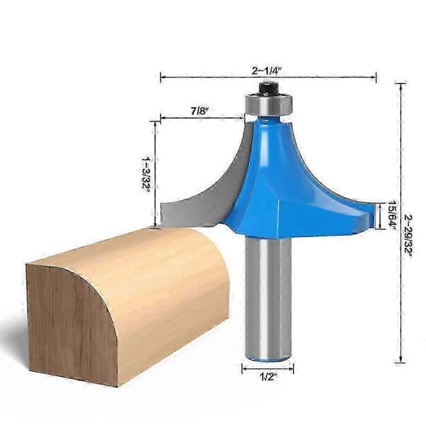1/2\" Skaft 2\" Radius 2 Fløyter Hjørneavrundingsfres