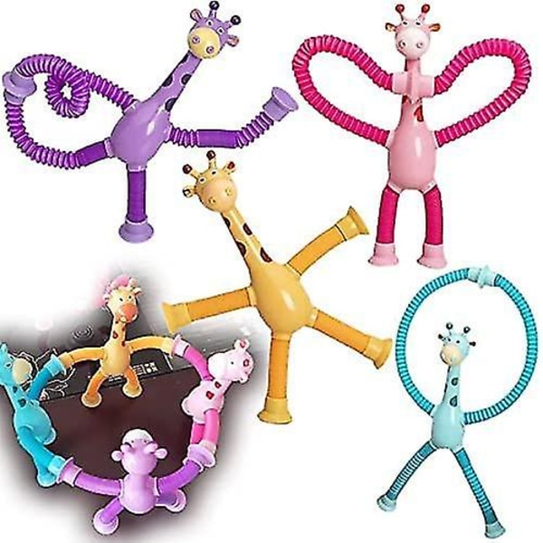 Teleskopisk Sugkopp Giraff Leksak, Pedagogisk Stressavlastande Leksak, Formförändrande Giraff Teleskopisk Pop Tube Leksak