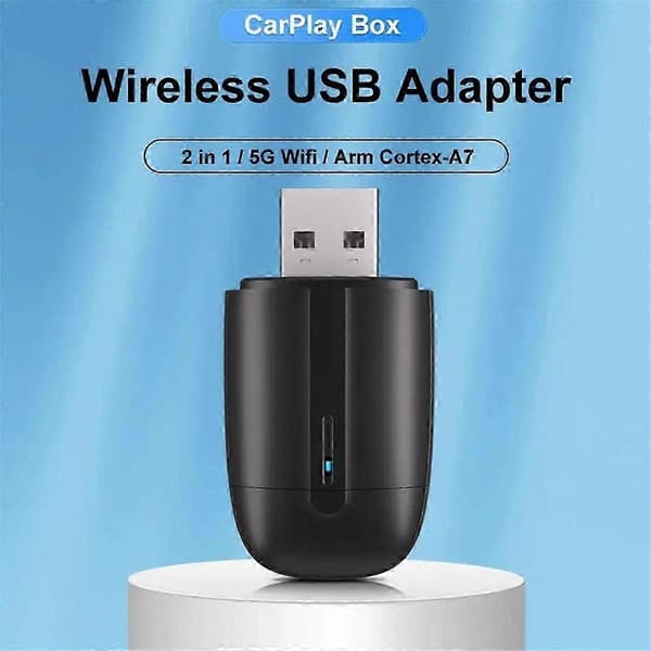 Langaton CarPlay & Android Auto -sovitin 2-in-1 USB-A & USB-C WiFi6 autoille