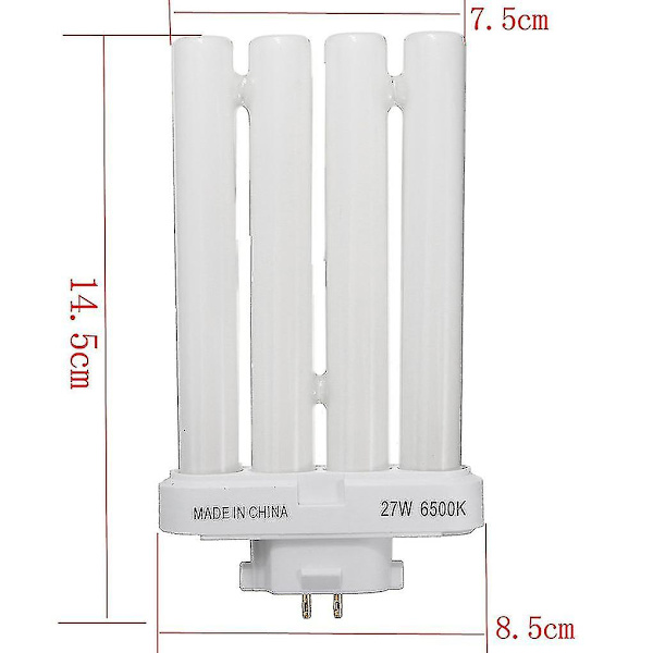 Fml 27ex-n 27w 4-stifts fyrkantig energisparande kompakt lysrör 6500k 4 rader glödlampa