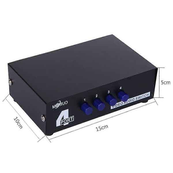 4-vejs AV Switch RCA Switch 4 Ind 1 Ud Komposit Video L/R Audio Vælgerboks