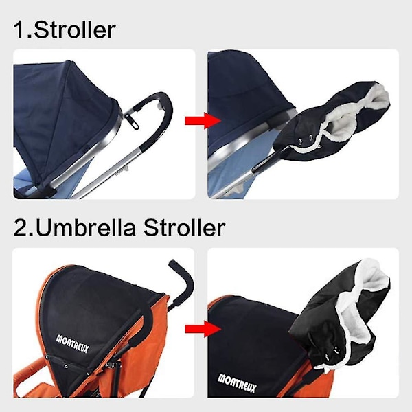 Vauvan rattaat/lastenvaunut/kävelykärryt/buggy/vauvanvaunujen fleece-käsineet/käsineet/käsienlämmitin Vedenpitävä Tuulenpitävä Jäätymisenesto Erittäin paksu rattaiden lisävaruste