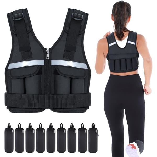 Adjustable Weighted Vest Training Jacket with 9 Sandbags, compatible with various forms of exercise