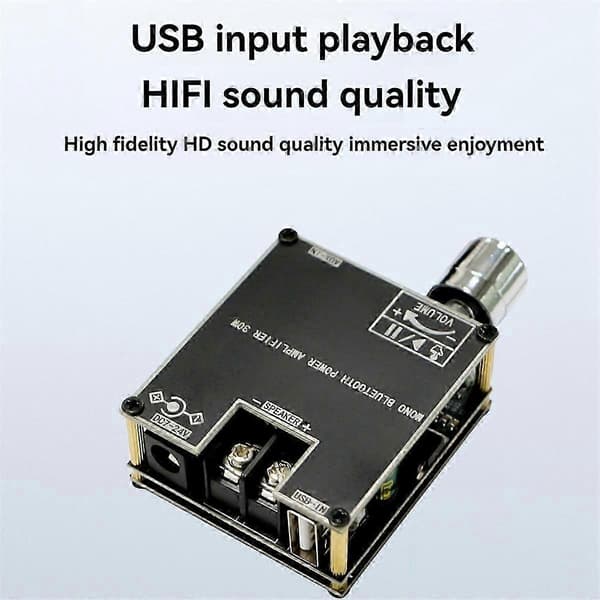 -301B Bluetooth Forstærkerkort Enkelt Lyd 30W Bluetooth Audio Effektforstærkermodul Hjemmevideo