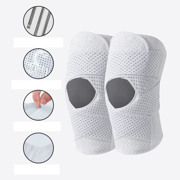 Knee Brace for Sports, Patella Support, Upgraded White Sixth Generation (2-pack) L