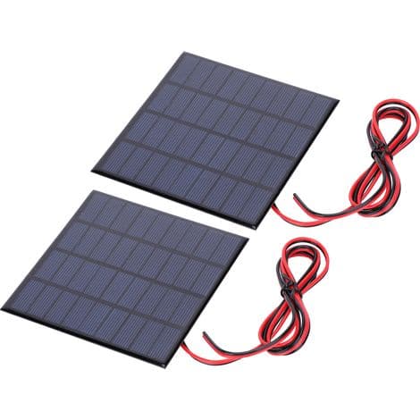 2W 9V Epoxi Solpanel för Leksaksströmförsörjning, 2 stycken med 100 cm Kabel