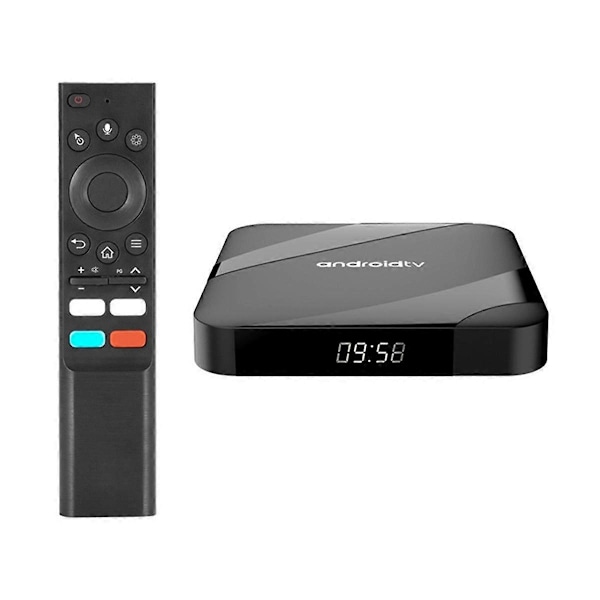 ATV Android 14 Smart TV Box 4G+32G AV1 S905W2 Quad-Core Dual WiFi Röstfjärrkontroll Mediaspelare 8K 4K Set Top Box EU-kontakt