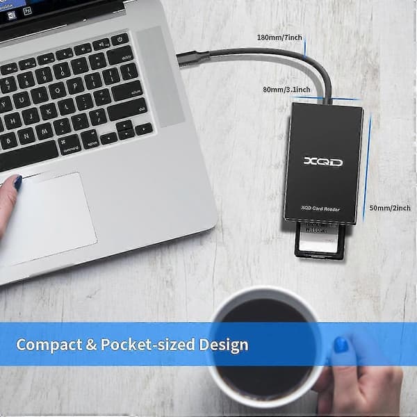 Typ C USB 3.0 SD XQD minneskortläsare för Windows-dator, kompatibel med M/G-serien