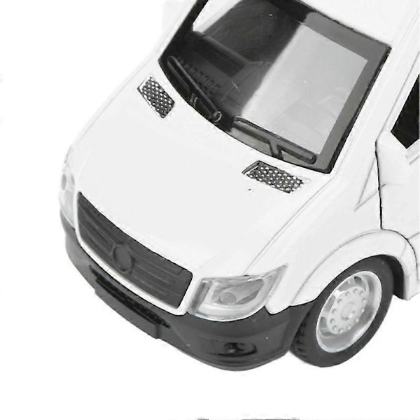 1:32 Diecast Bilmodell Leksak Dörrar Öppnas Drag tillbaka Ljus Ljud Legering Gjutning Displayfordon Modell Vit
