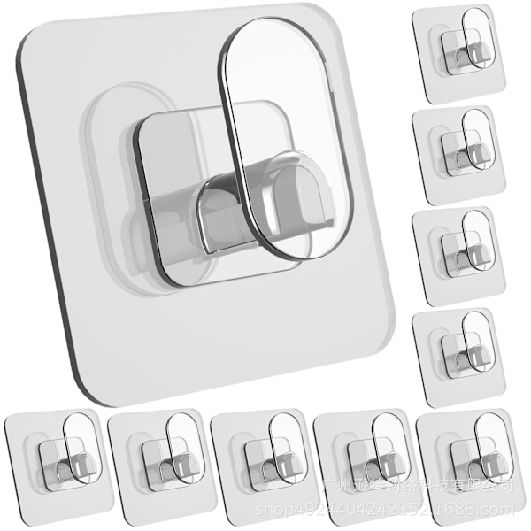 Strong Self-Adhesive Hooks for Kitchen and Bathroom 10-pack