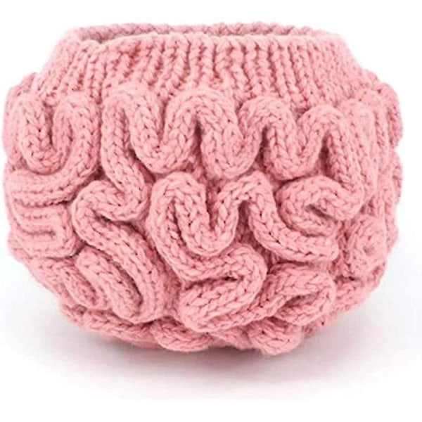 Unisex håndlavede strikkede brain beanies kasket Kreativ nyhed Halloween hat Pink Personlighed Voksne Horrible Brain Skullies