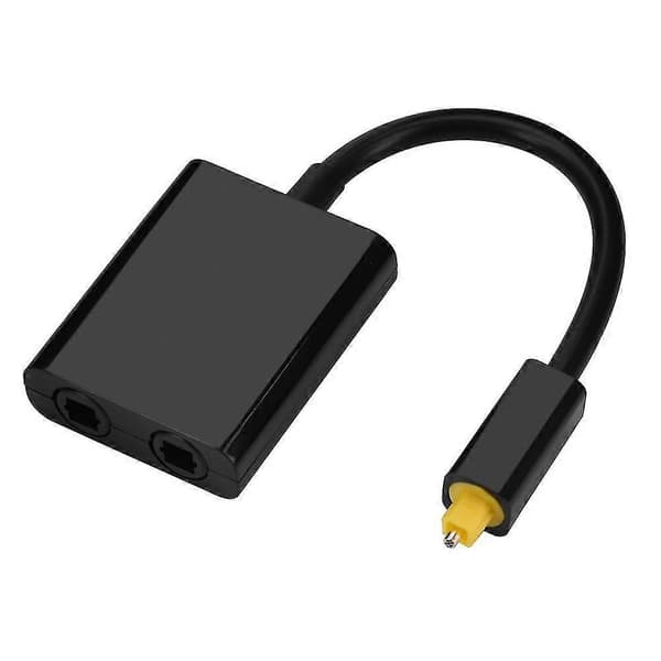 Output Dual Port Digital Optisk Lyd Splitter Adapter Audio (svart) (1 stk)