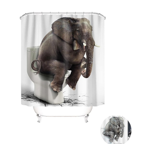 Dusjforheng Tekstil Vanntett Dyr Digitaltrykk Dusjforheng Muggsikker - 180x180cm