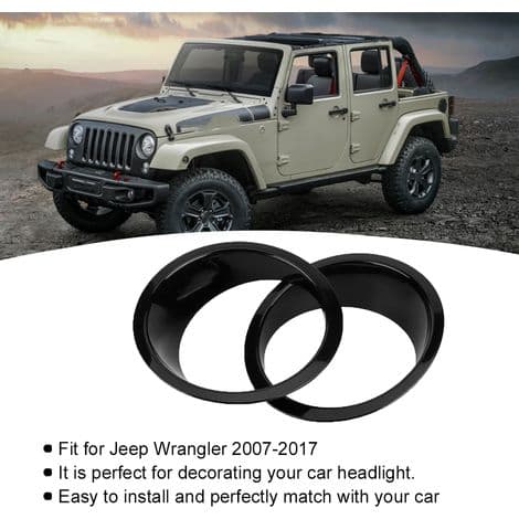 Et par forlygteafdækninger til Jeep Wrangler 2007-2017 (sort)